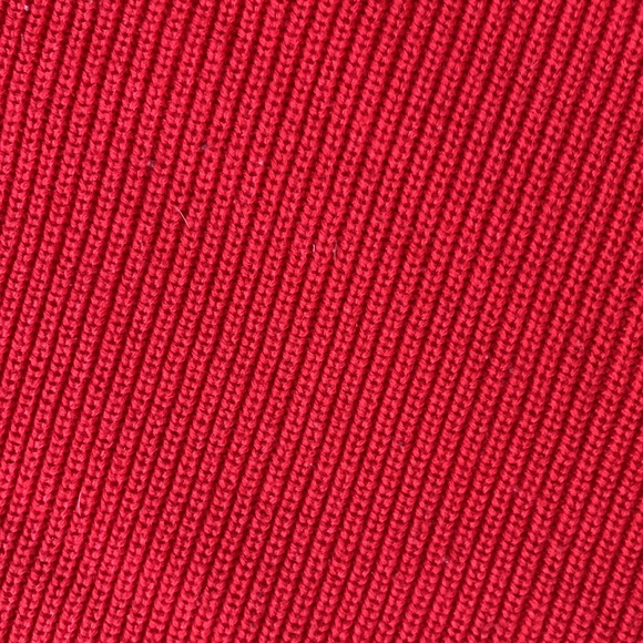 Retro Inspired Red Ribbed Crop Pullover Sweater - Picture 3 of 7